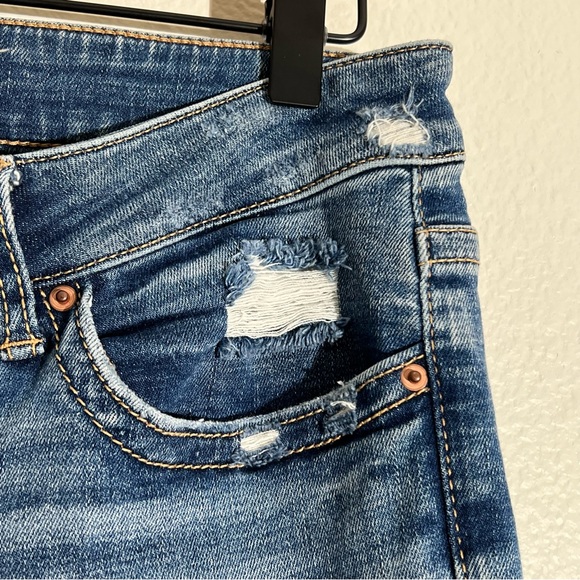 Buckle BKE Stella Slim Fit Mid-Rise Bootcut Distressed Blue Denim Jeans Size 26 - Picture 6 of 13